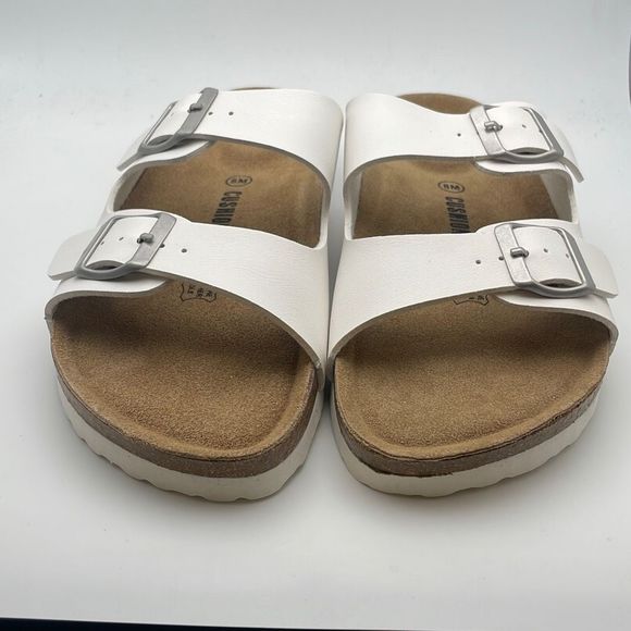 CUSHIONAIRE Women's Comfy Cork Footbed Sandal 🔥 SIZE 8 WHITE - Picture 2 of 6